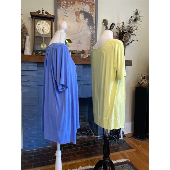 J Jill XL Wearever Collection Short Sleeve Tunic Top Rayon Back Detail LOT of 2 - Picture 2 of 15